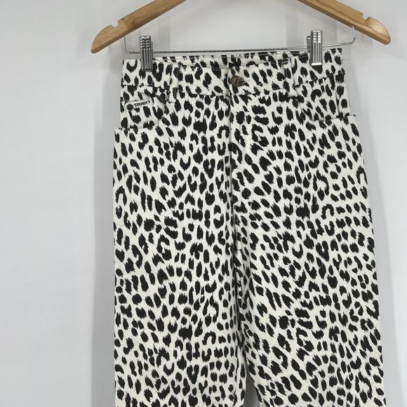 TARK’1 Leopard Print Jeans Vintage French-Made Skinny Pants - Picture 4 of 7